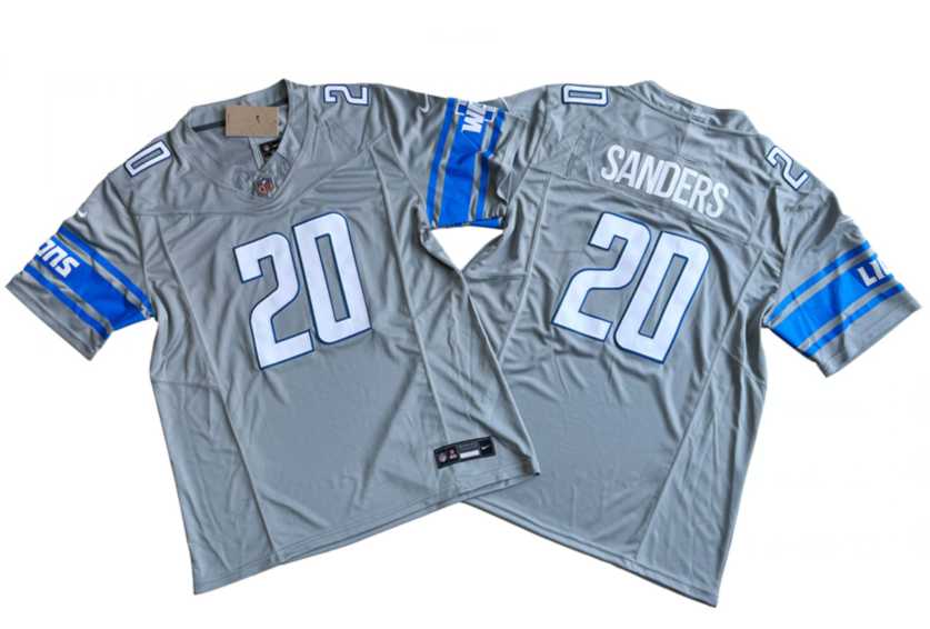 Men's Detroit Lions #20 Barry Sanders Gray 2023 F.U.S.E. Vapor Untouchable Limited Jersey